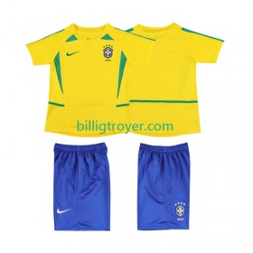 Billige Fotballdrakter Brasil Barn Retro Hjemmedraktsett 2002 Kortermet
